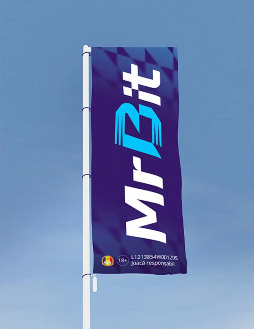MrBit flag on a pole against the sky